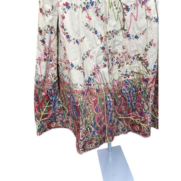 Ariella Boho Floral Embroidered Cotton Skirt High Waisted A line Size S - Picture 7 of 16
